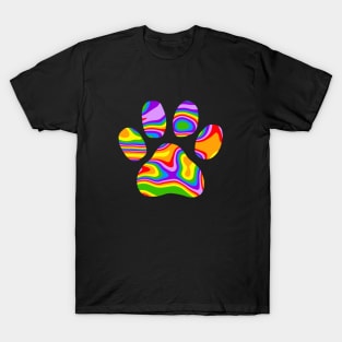 RAINBOW Puppy Paw Print T-Shirt